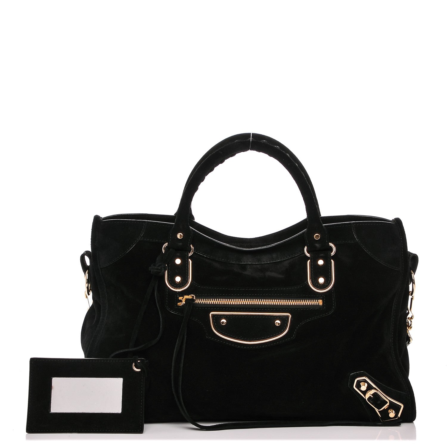 Balenciaga Baby Daim Gold Metallic Edge Hardware City Black 1 of 7