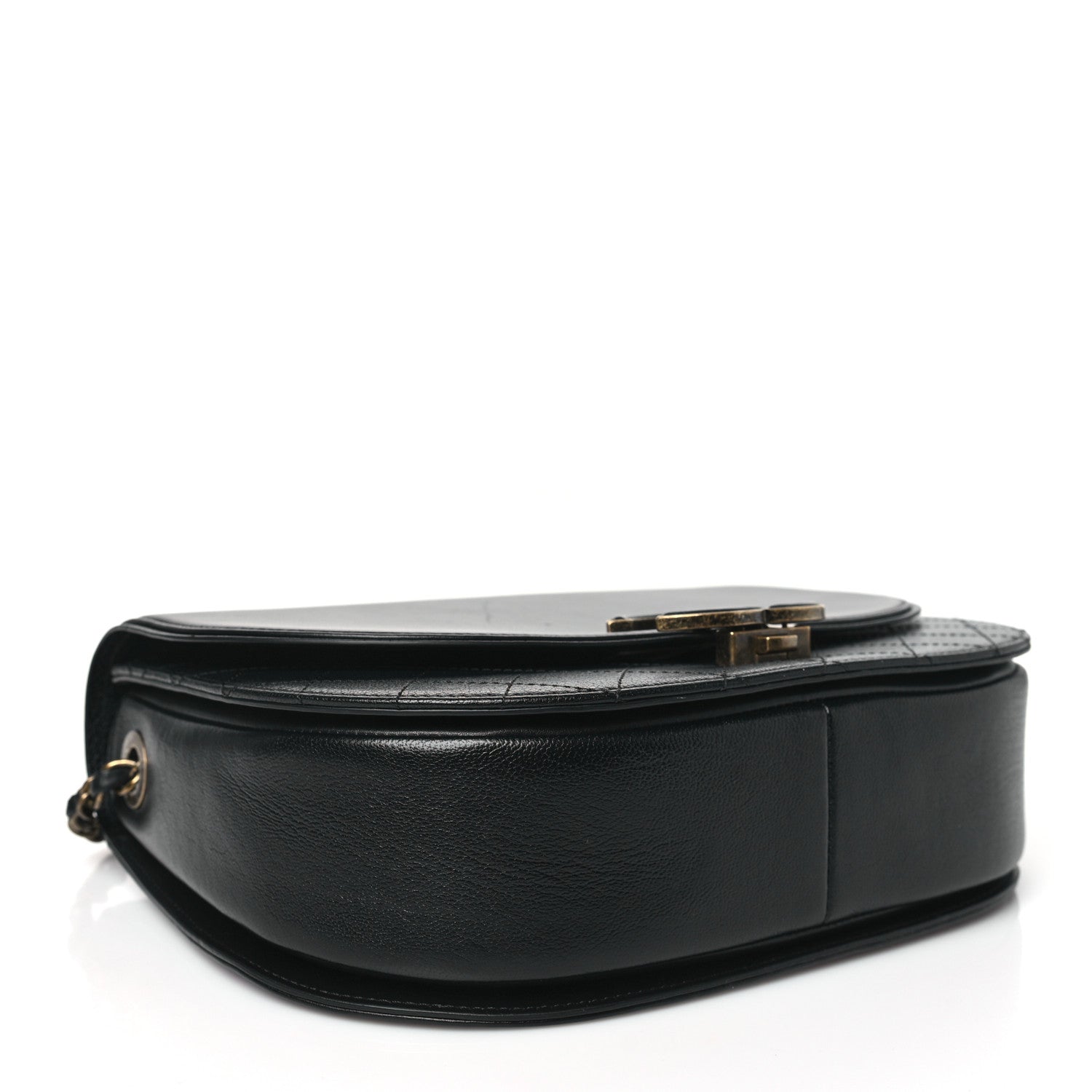 Chanel Shiny Calfskin Goatskin Quilted Medium Coco Curve Messenger Flap Black 4 of 10