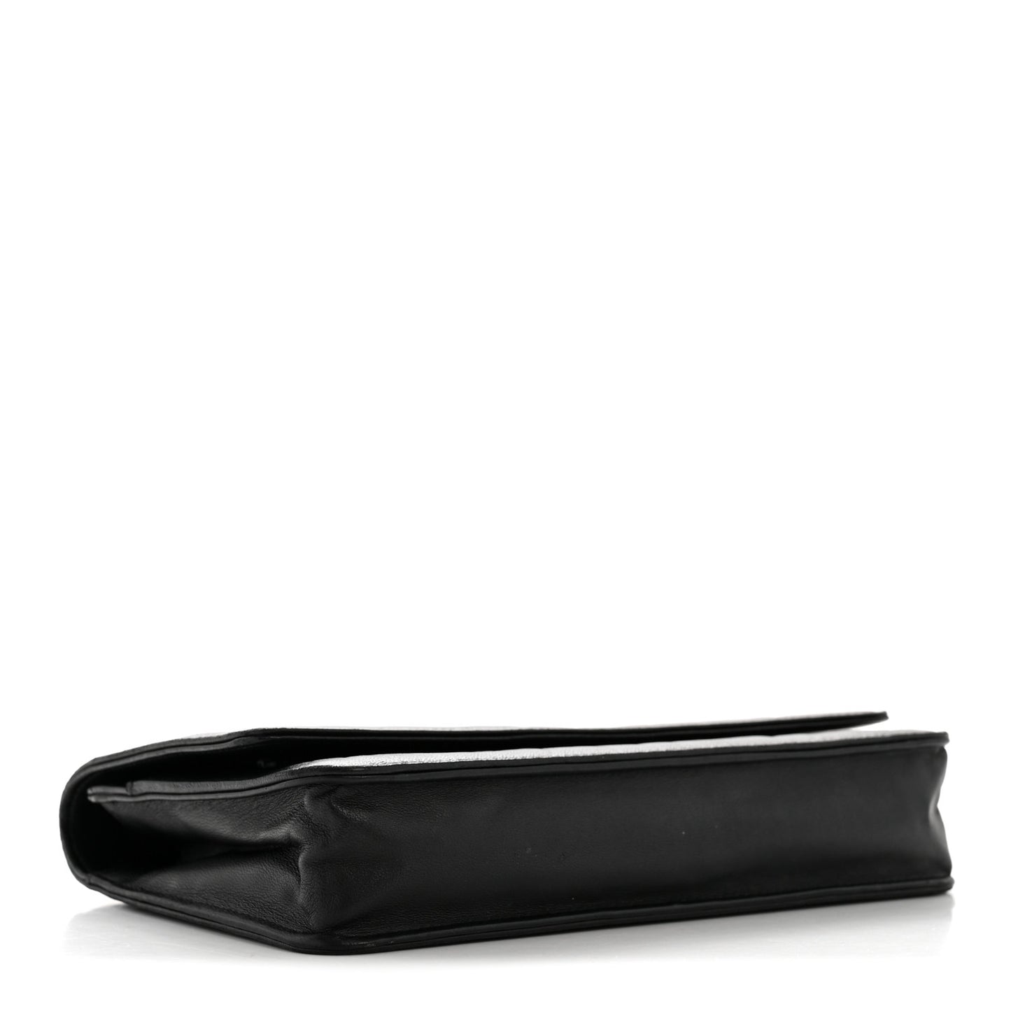 Lambskin Camellia Embossed Wallet On Chain WOC Black