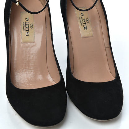Valentino Garavani Suede Tan-Go Mary Jane Ankle Strap 100mm Pumps 35.5 Black 10 of 11