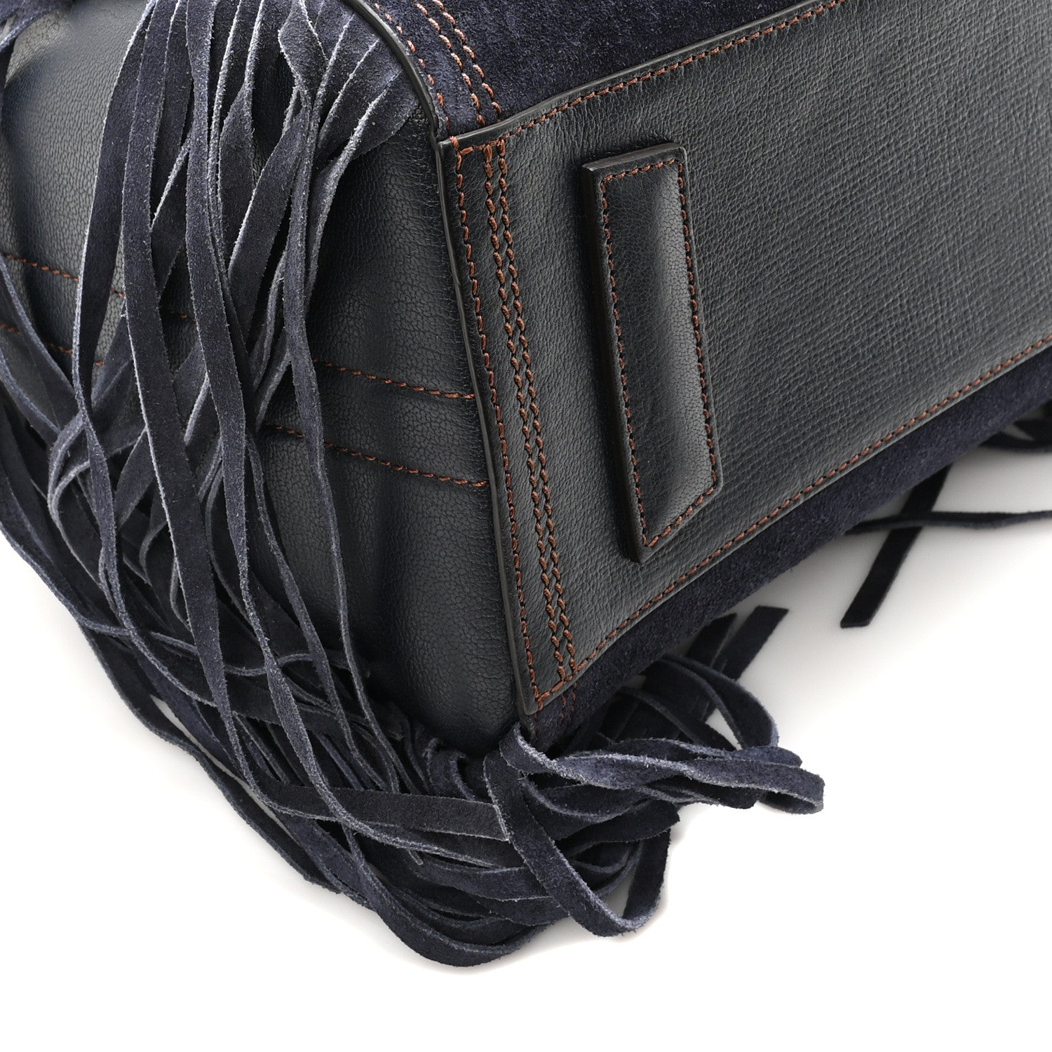Givenchy Calfskin Suede Small Fringe Antigona Blue 9 of 10