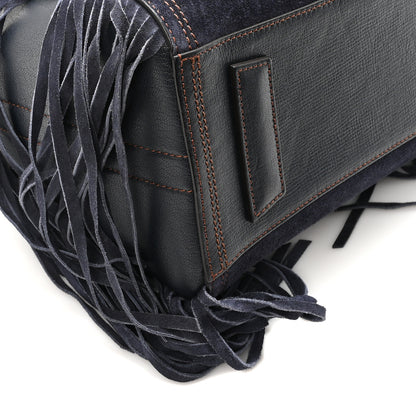 Givenchy Calfskin Suede Small Fringe Antigona Blue 9 of 10