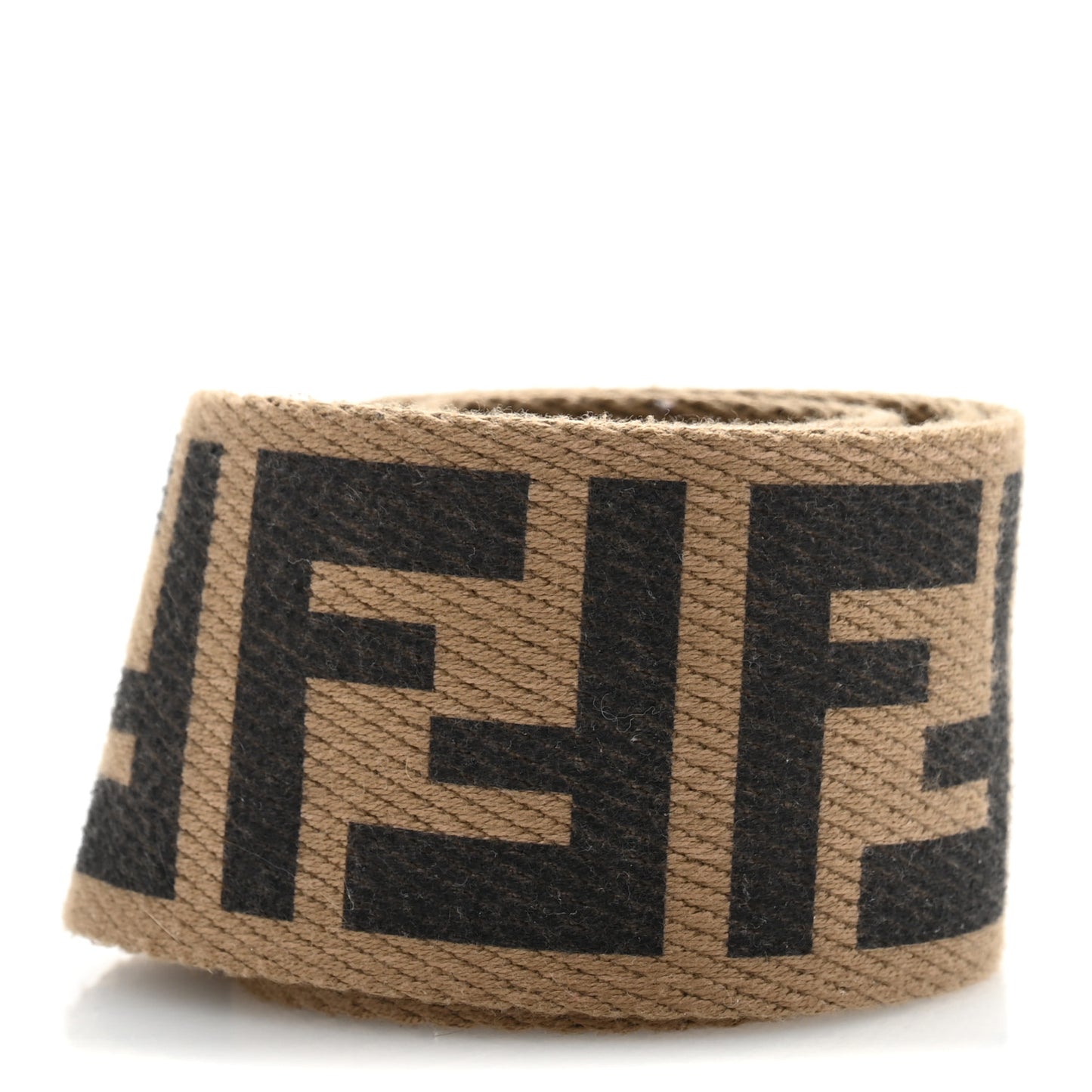 Canvas Calfskin FF 1974 Strap You Fango Marrone Cuoio