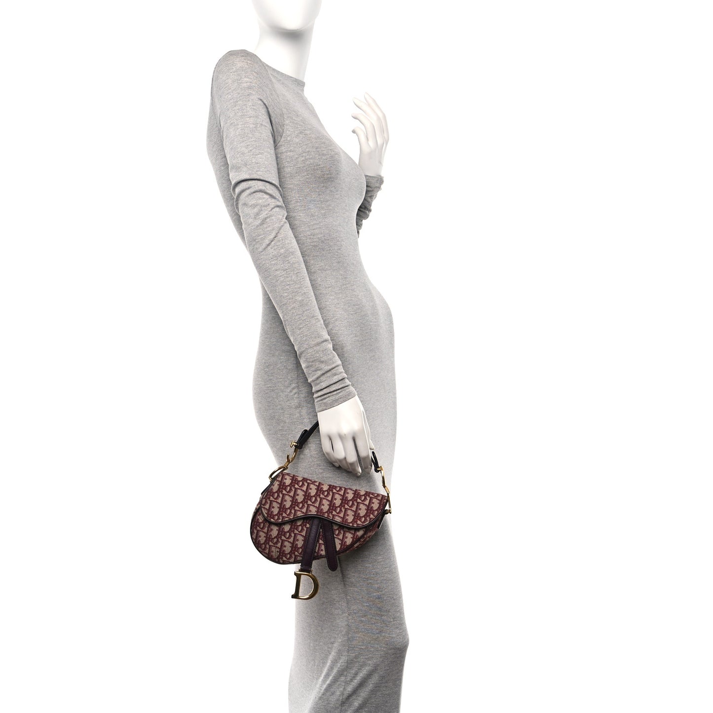 Oblique Mini Saddle Bag Burgundy