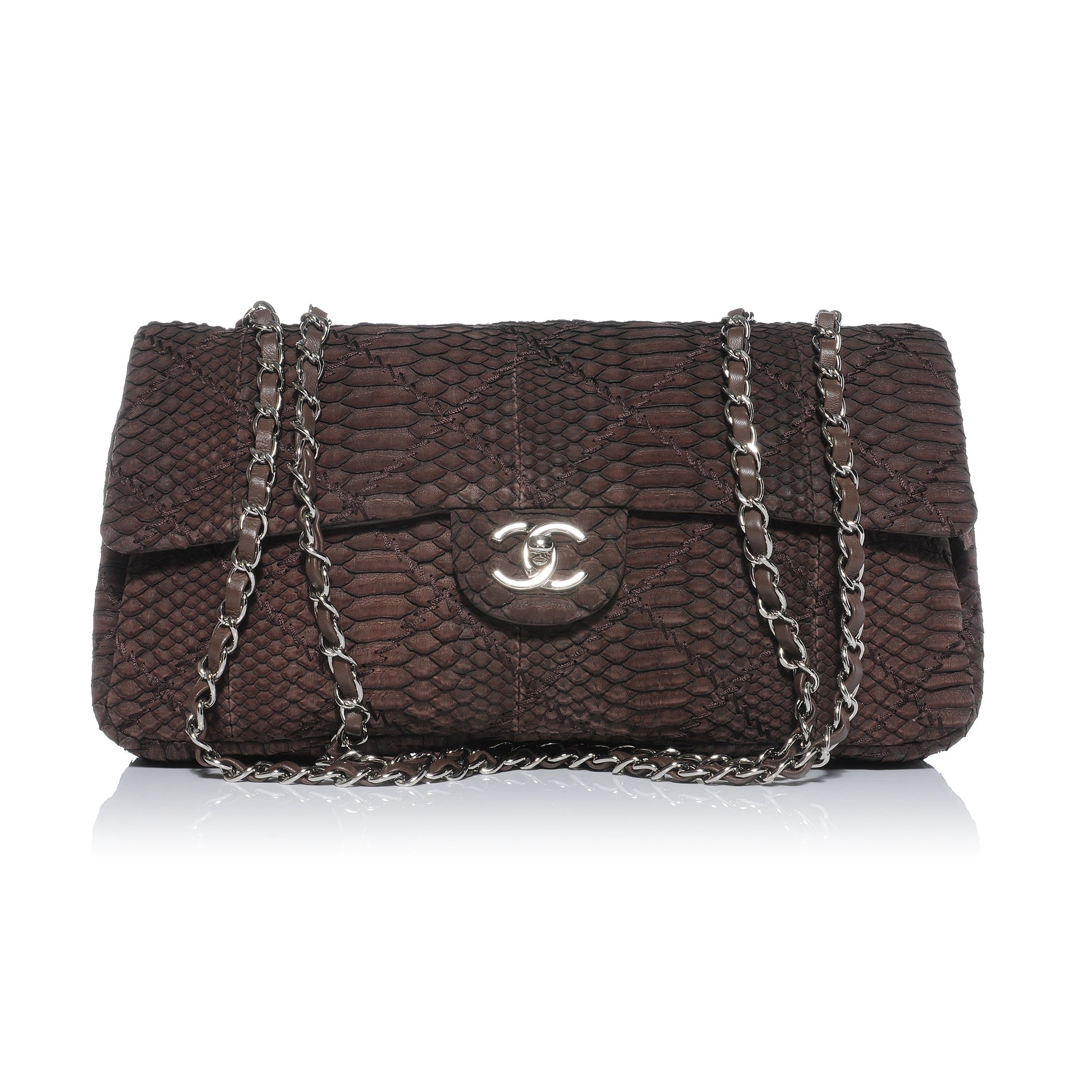 Chanel Python Ultimate Stitch Flap Marron Fonce 1 of 10