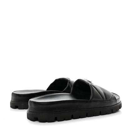 Prada Nappa Logo Quilted Slide Sandals 39 Black 4 of 8