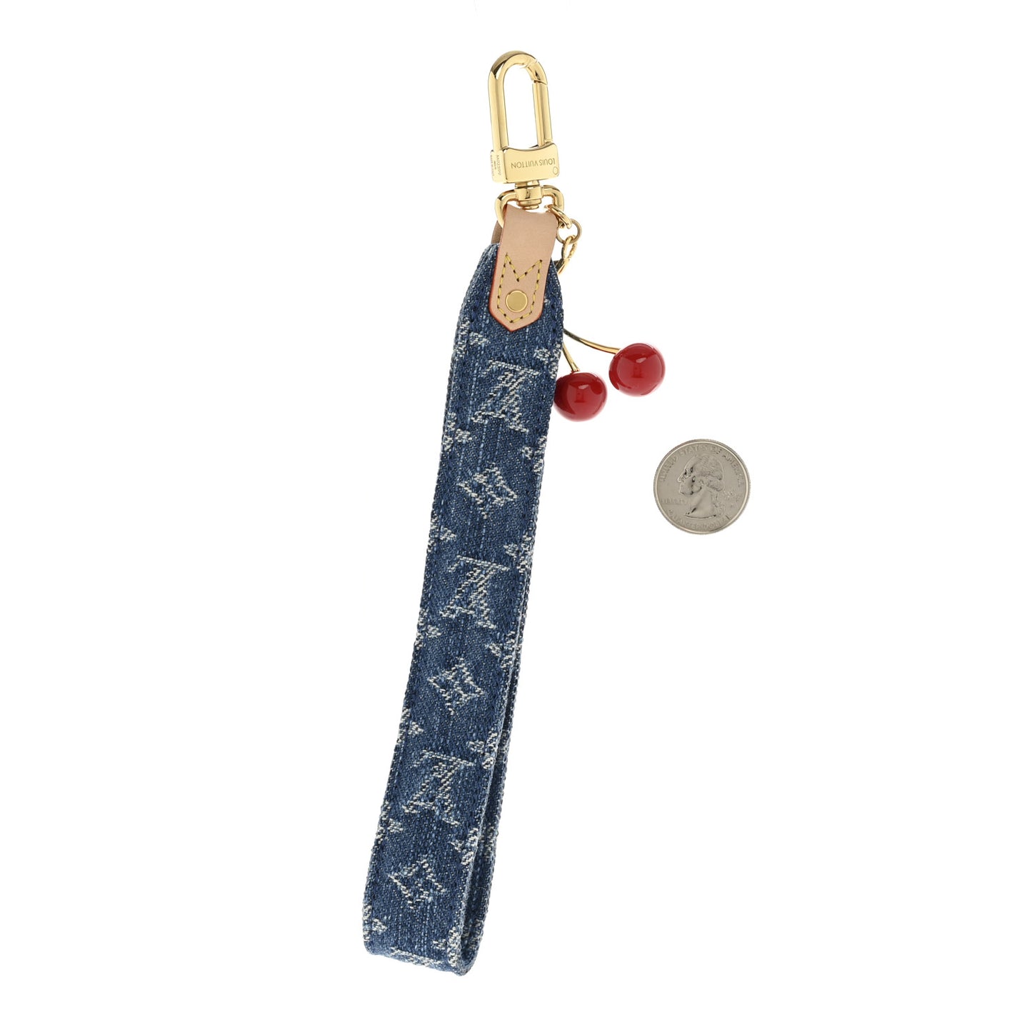 LV X TM Monogram Denim Cerise Dragonne Bag Charm Denim Blue