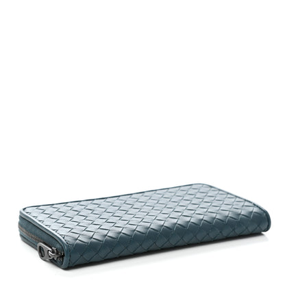 Bottega Veneta Nappa Intrecciato Zip Around Wallet Blue 4 of 8