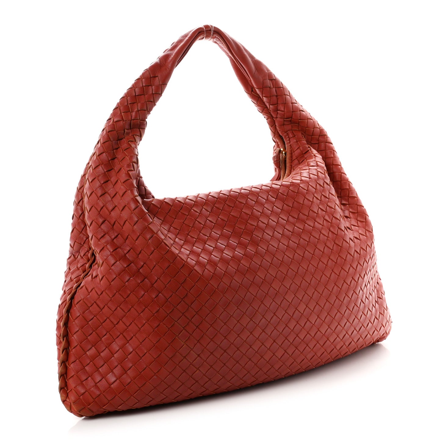 Nappa Intrecciato Large Veneta Hobo Brique