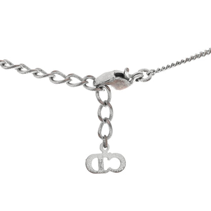 Christian Dior Crystal Logo Necklace Silver 3 of 3