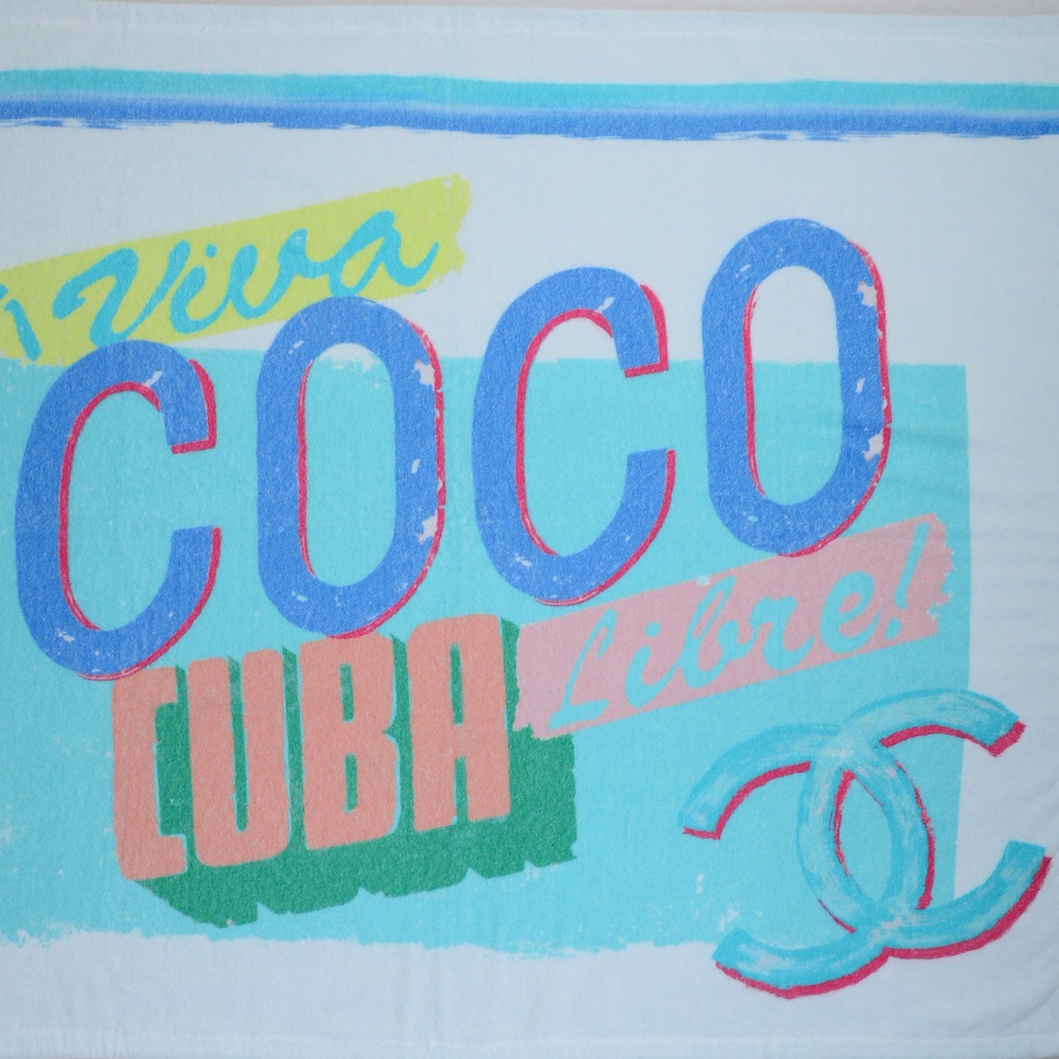 Chanel Cotton Coco Cuba Beach Towel Turquoise 1 of 4
