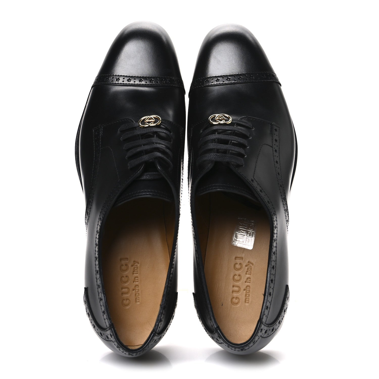 Gucci Calfskin Mens Whipstitch Oxfords 11 Black 2 of 11