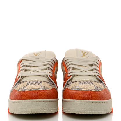 Louis Vuitton Damier Grained Calfskin Monogram Mens LV Trainer Sneakers 9 Orange 2 of 12