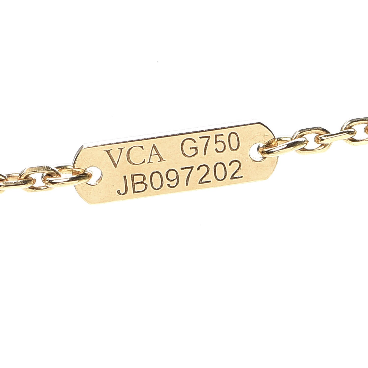18K Yellow Gold Mother of Pearl Vintage Alhambra Pendant Necklace