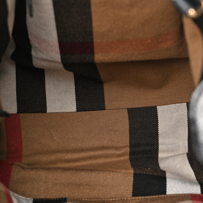 Burberry Grainy Calfskin House Check Medium Maidstone Black 5 of 17