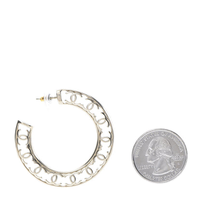 Chanel CC Hoop Earrings Gold 3 of 5
