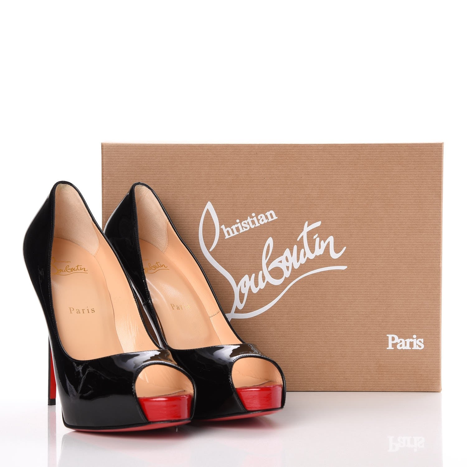 Christian Louboutin Patent New Very Prive 120 Pumps 39.5 Black Red 8 of 8
