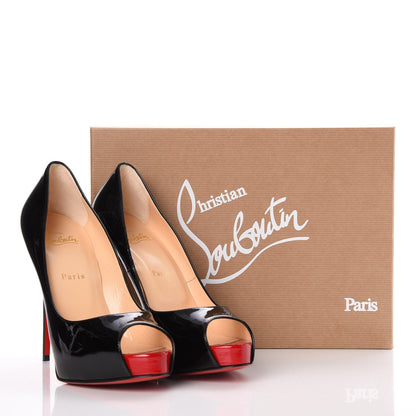 Christian Louboutin Patent New Very Prive 120 Pumps 39.5 Black Red 8 of 8
