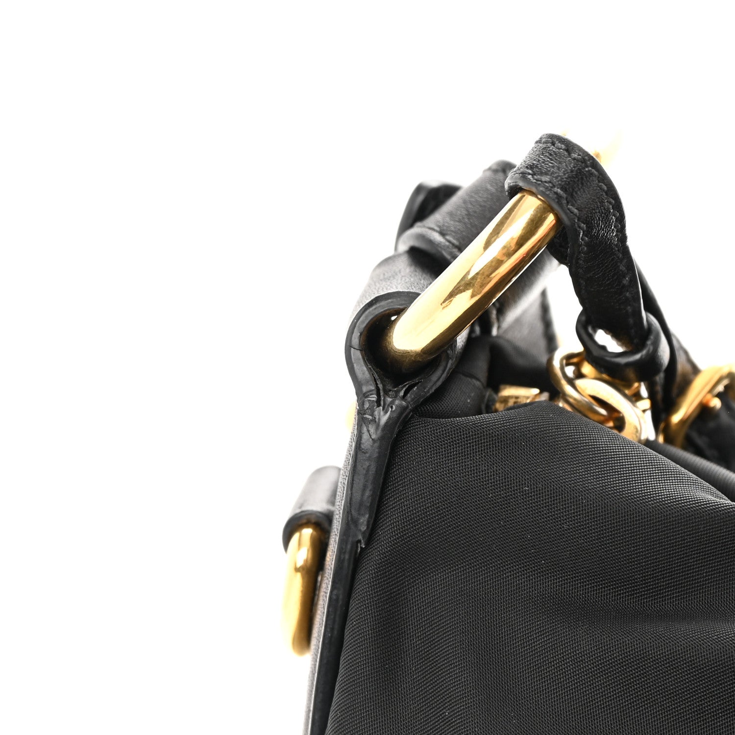 Prada Tessuto Nylon Pleated Shoulder Bag Black 15 of 17