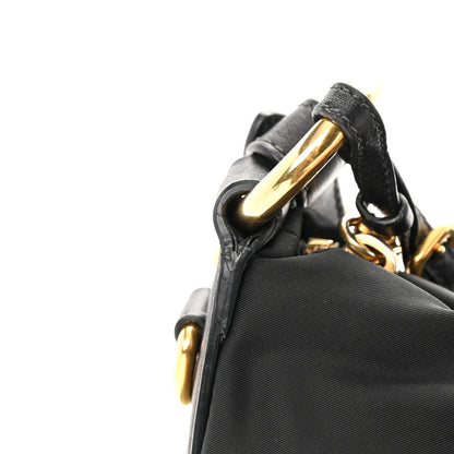 Prada Tessuto Nylon Pleated Shoulder Bag Black 15 of 17