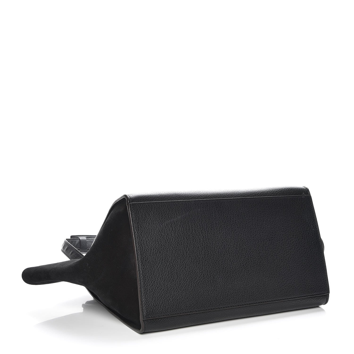 Celine Drummed Calfskin Suede Medium Trapeze Black 5 of 7