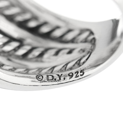 David Yurman Sterling Silver 16mm Wide Crossover Cable Ring 57 8 5 of 5