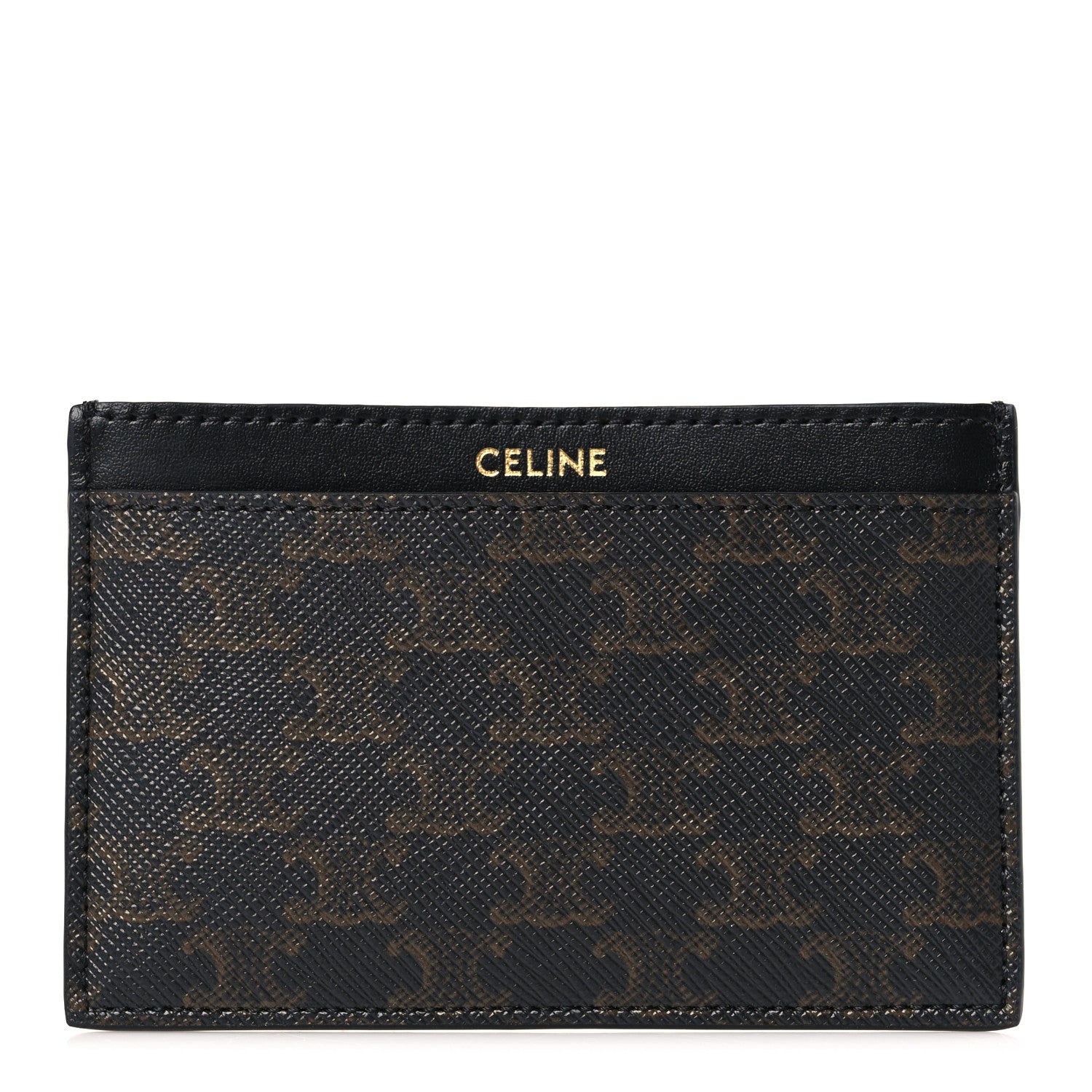 Celine Triomphe Canvas Card Holder Black 1 of 7
