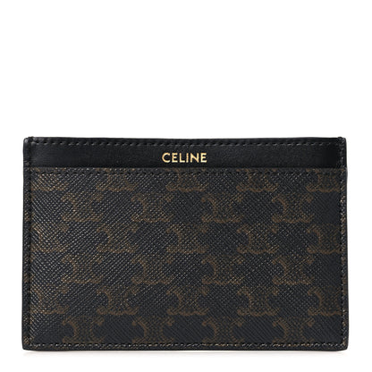Celine Triomphe Canvas Card Holder Black 1 of 7