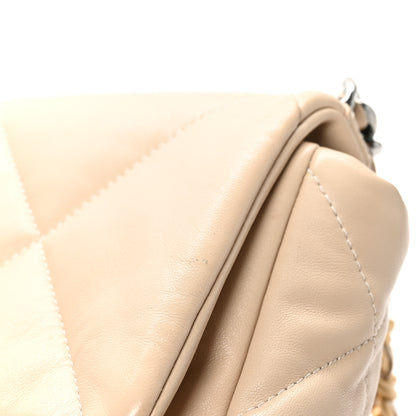 Chanel Lambskin Quilted Medium Chanel 19 Flap Beige 12 of 12