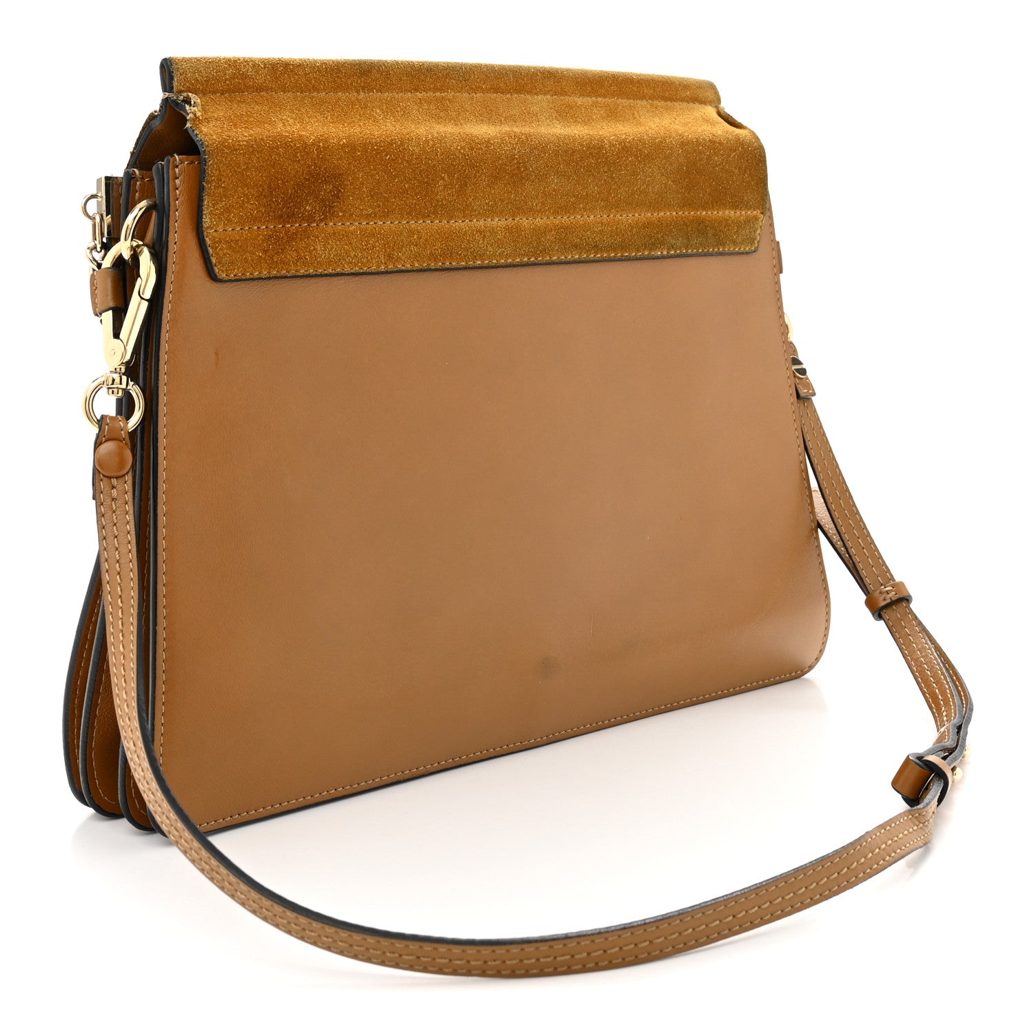 Chloe Suede Calfskin Medium Faye Shoulder Bag Mustard Brown 3 of 15