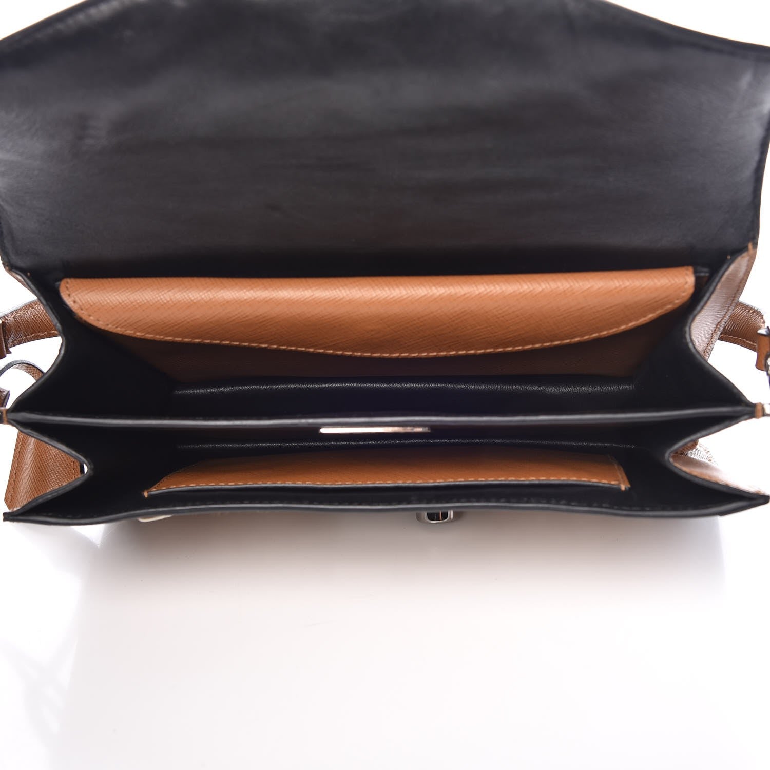 Prada Saffiano Embroidered Pattina Sound Shoulder Bag Caramel 5 of 7