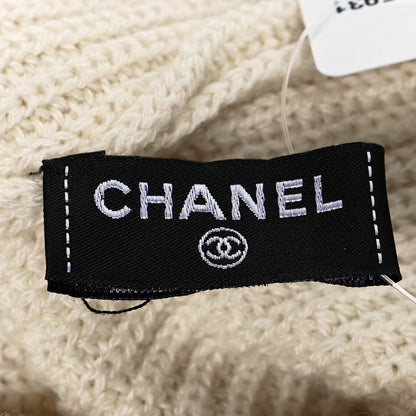 Chanel Cashmere Logo Beanie Hat Ivory 4 of 5