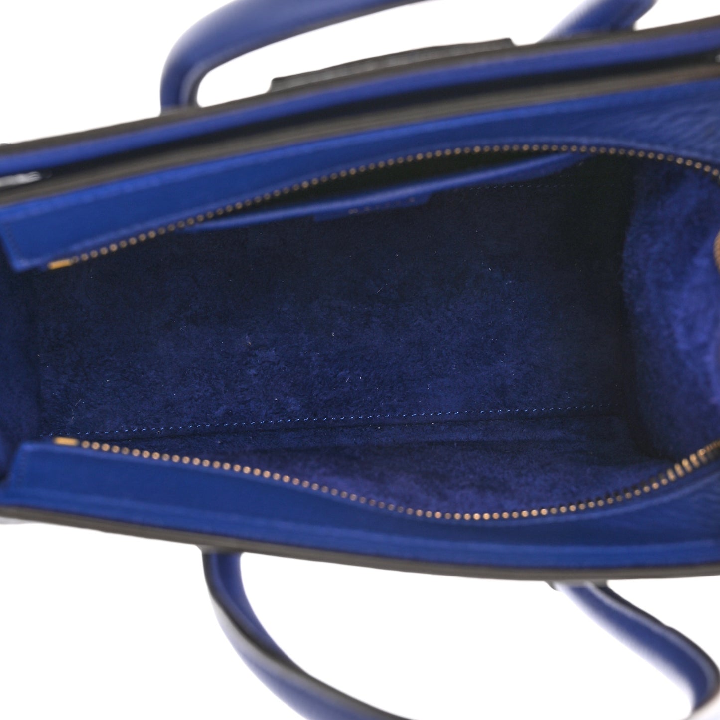 Drummed Calfskin Nano Luggage Indigo