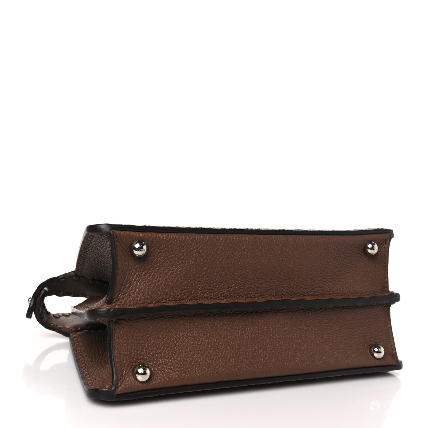 Cuoio Roma Sellerissima Nappa Sintetica Tape Stitch Small Peekaboo I SEE U Satchel Fettuccia