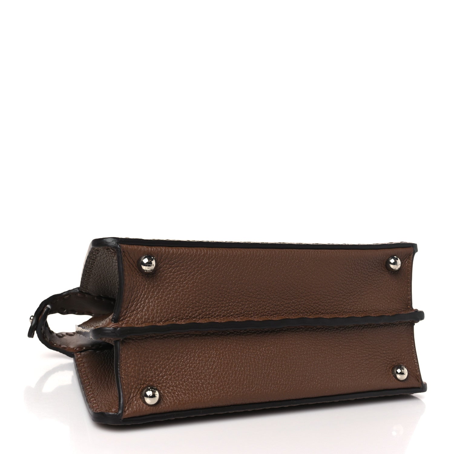Fendi Cuoio Roma Sellerissima Nappa Sintetica Tape Stitch Small Peekaboo I SEE U Satchel Fettuccia 4 of 10
