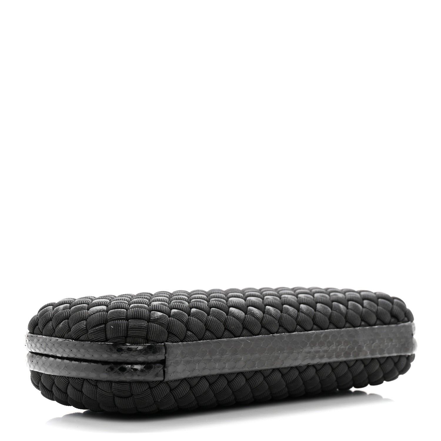 Bottega Veneta Satin Ayers Intreccio Impero Stretch Knot Clutch Black 4 of 8