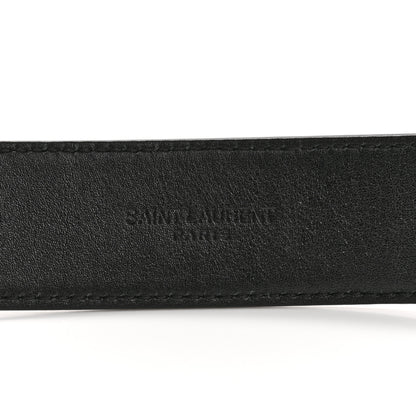 Saint Laurent Lambskin Monogram Cassandre Square Buckle Belt 100 40 Black 10 of 16