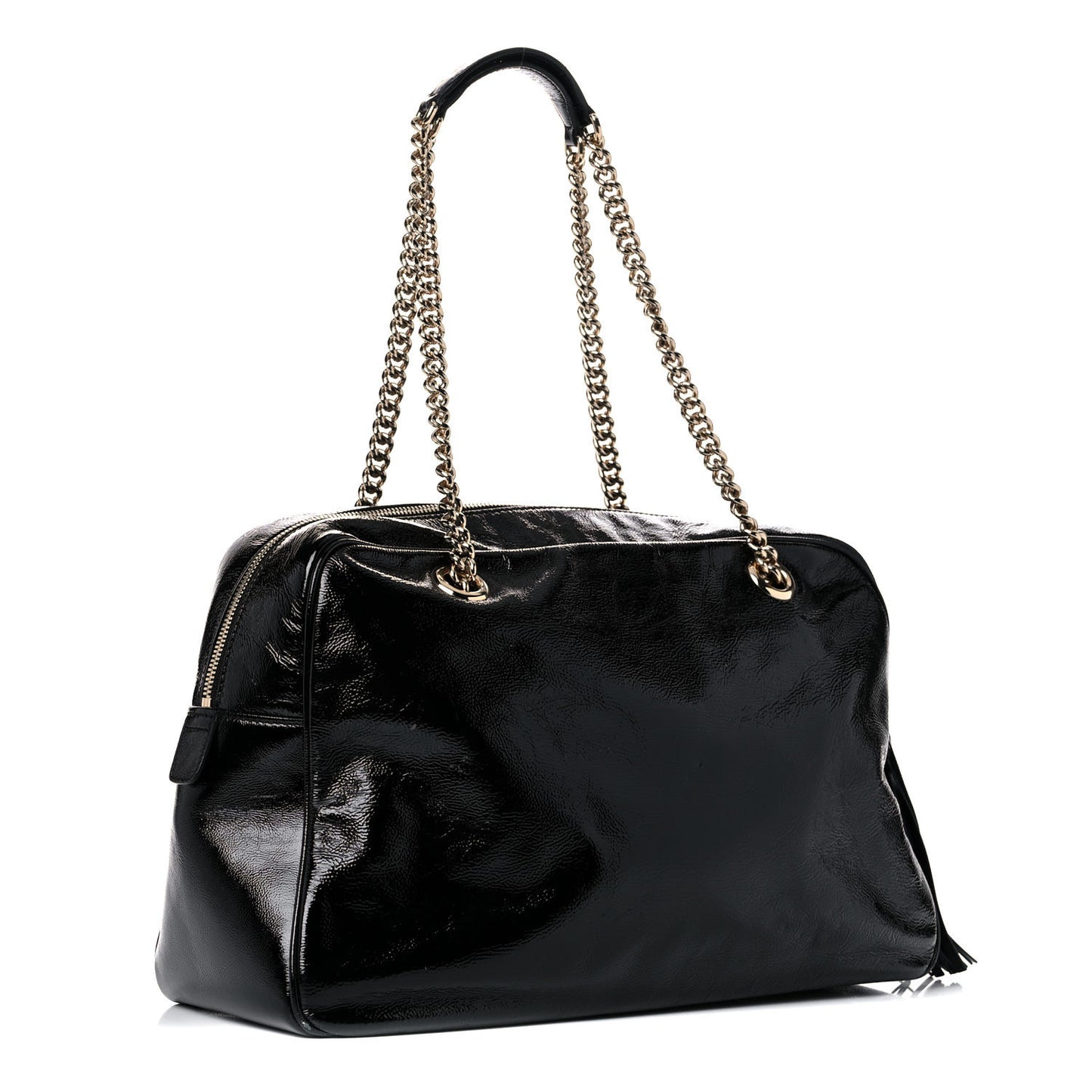 Vernice Naplack Medium Soho Bowler Black