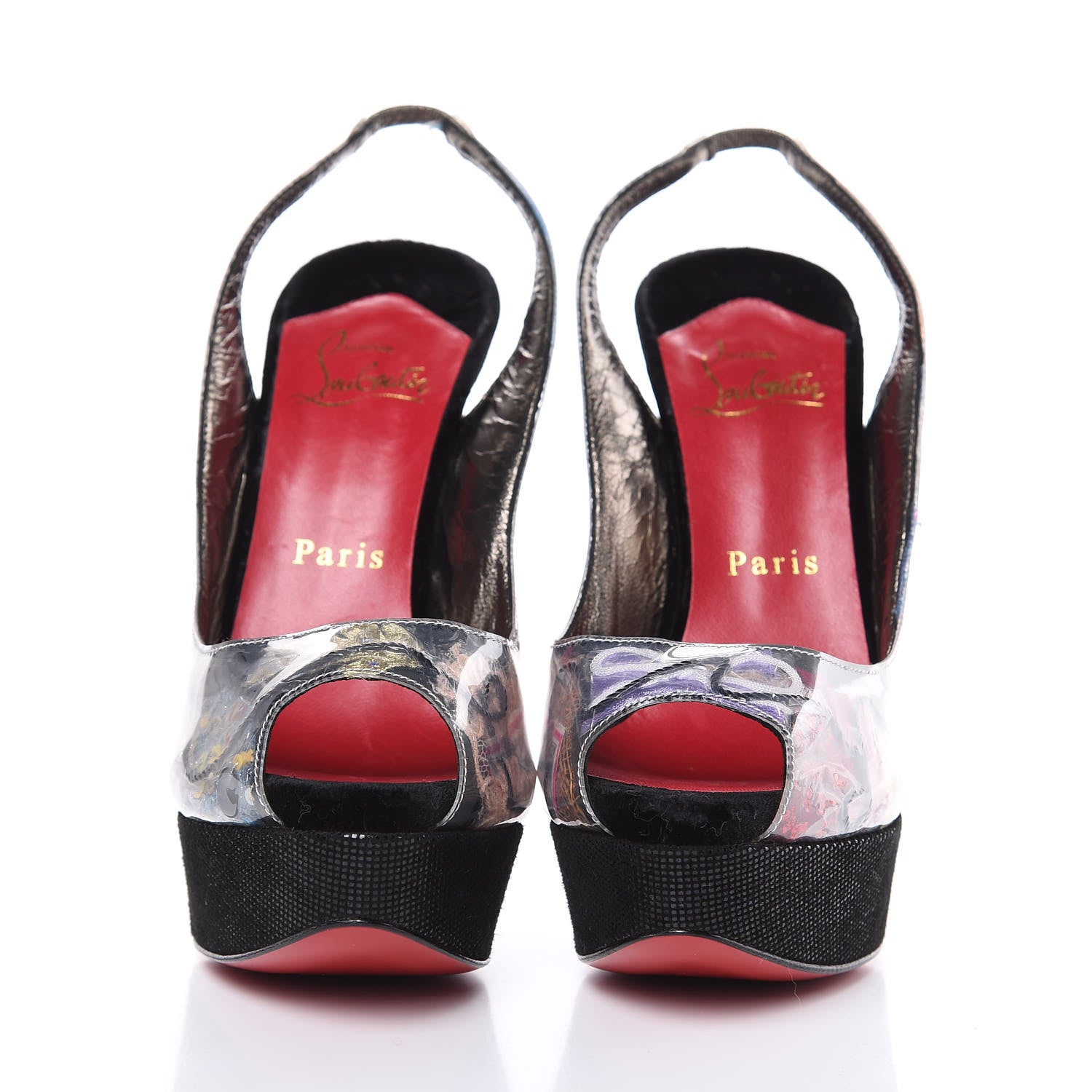 Christian Louboutin PVC Velvet Winter Trash 150 Pumps 37 Black 2 of 10