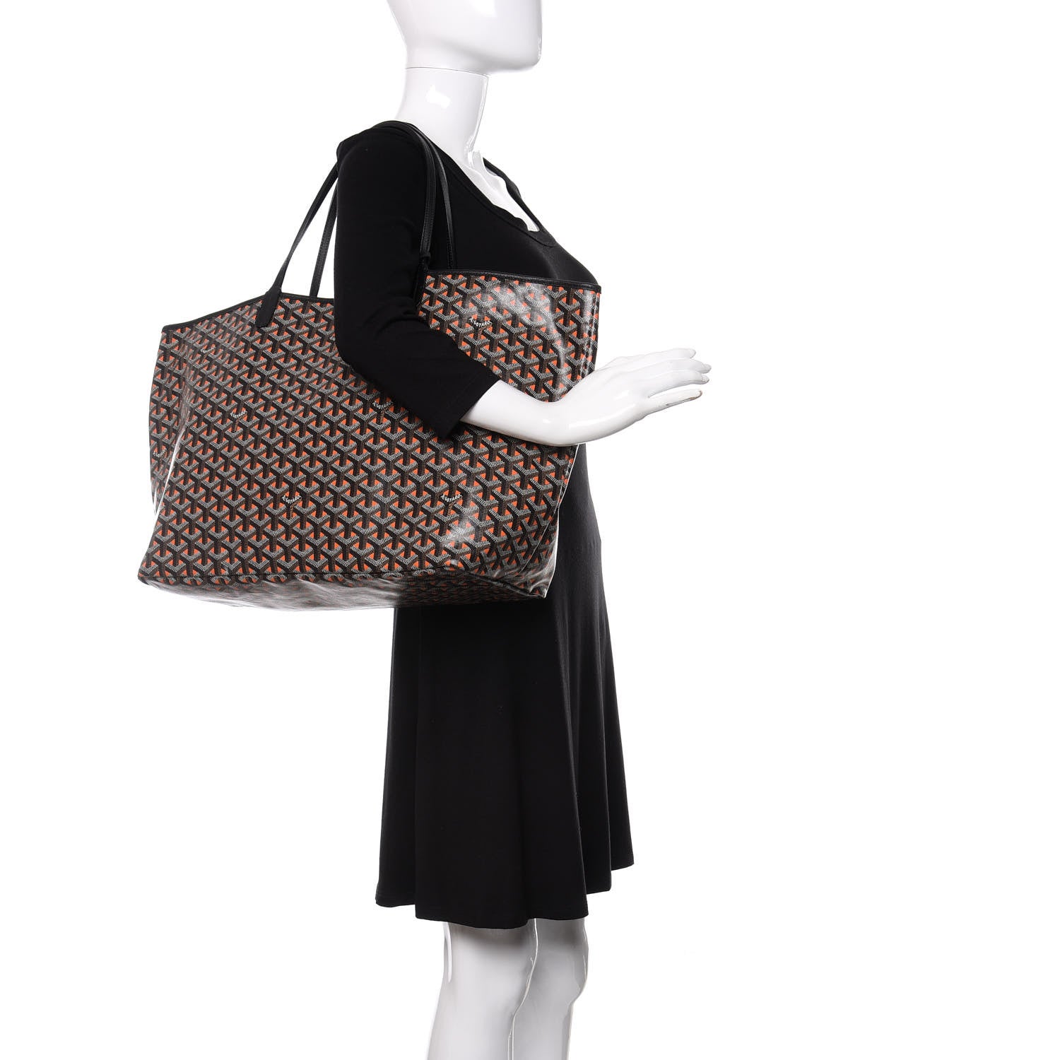 Goyard Goyardine Saint Louis Claire Voie GM Black Orange 2 of 10