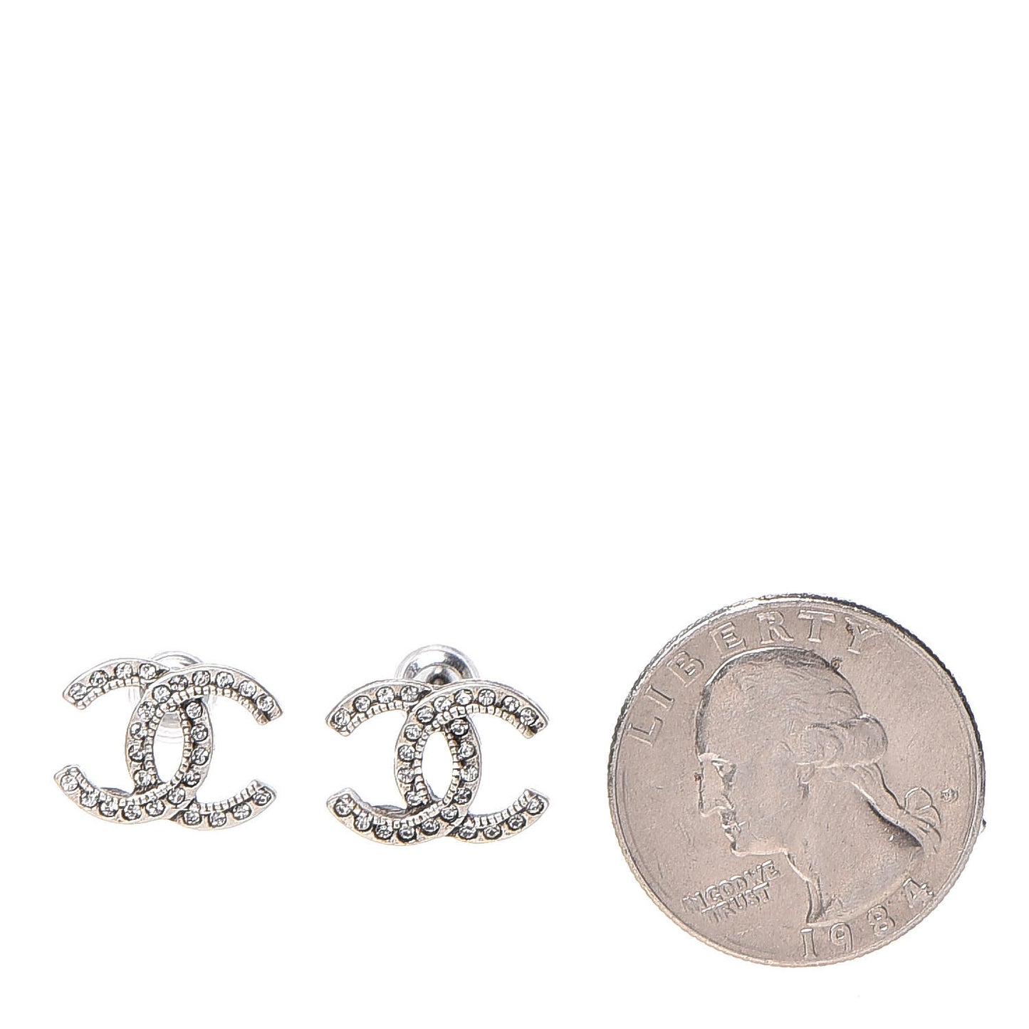 Crystal CC Earrings Silver