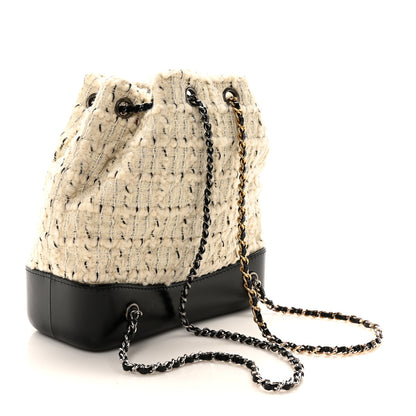 Chanel Tweed Calfskin Quilted Gabrielle Backpack Ivory 3 of 10