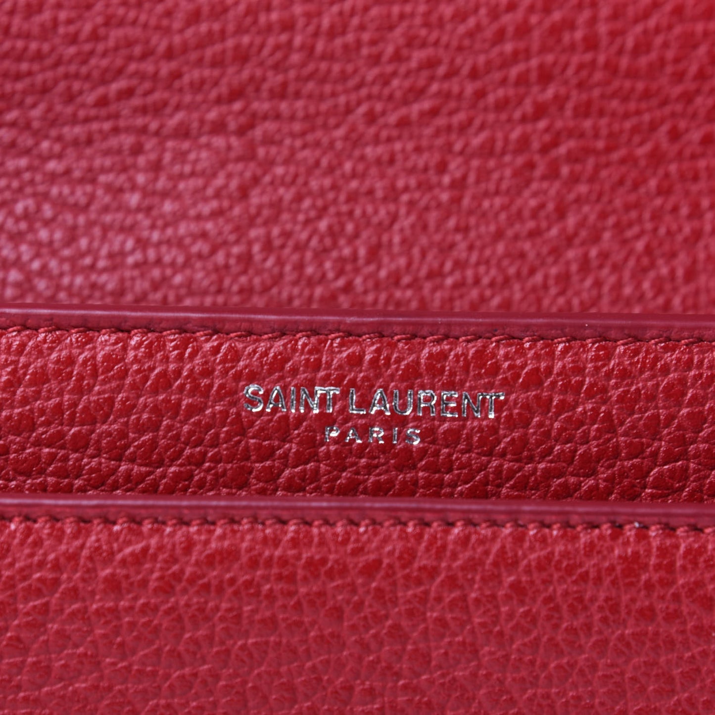Grained Calfskin Medium Monogram Sunset Satchel Red