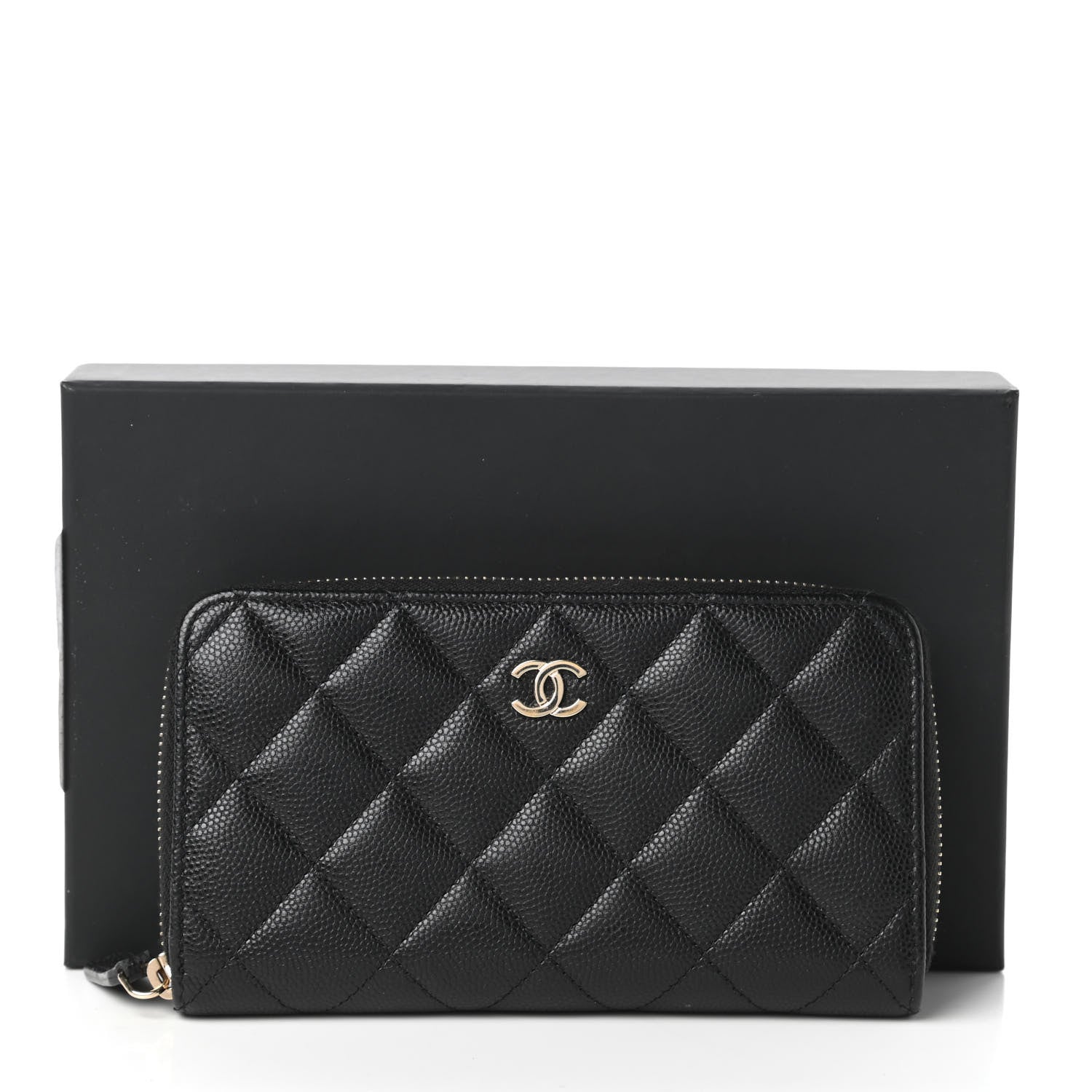 Chanel Caviar Quilted Medium Zip Around Wallet Black 11 of 11