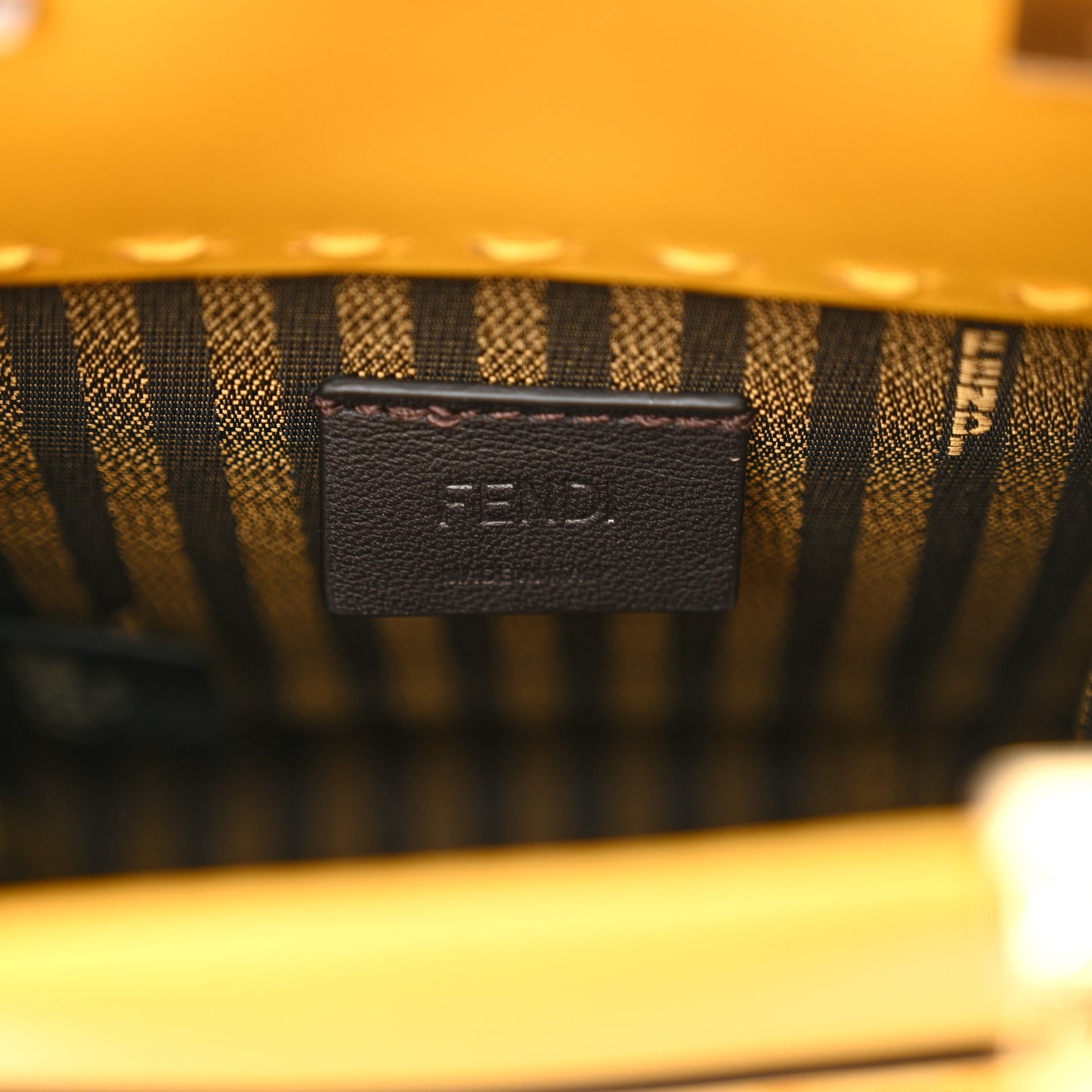 Vitello King Plexiglass Logo Embossed Mini Fendi Sunshine Shopper Tote Mimosa