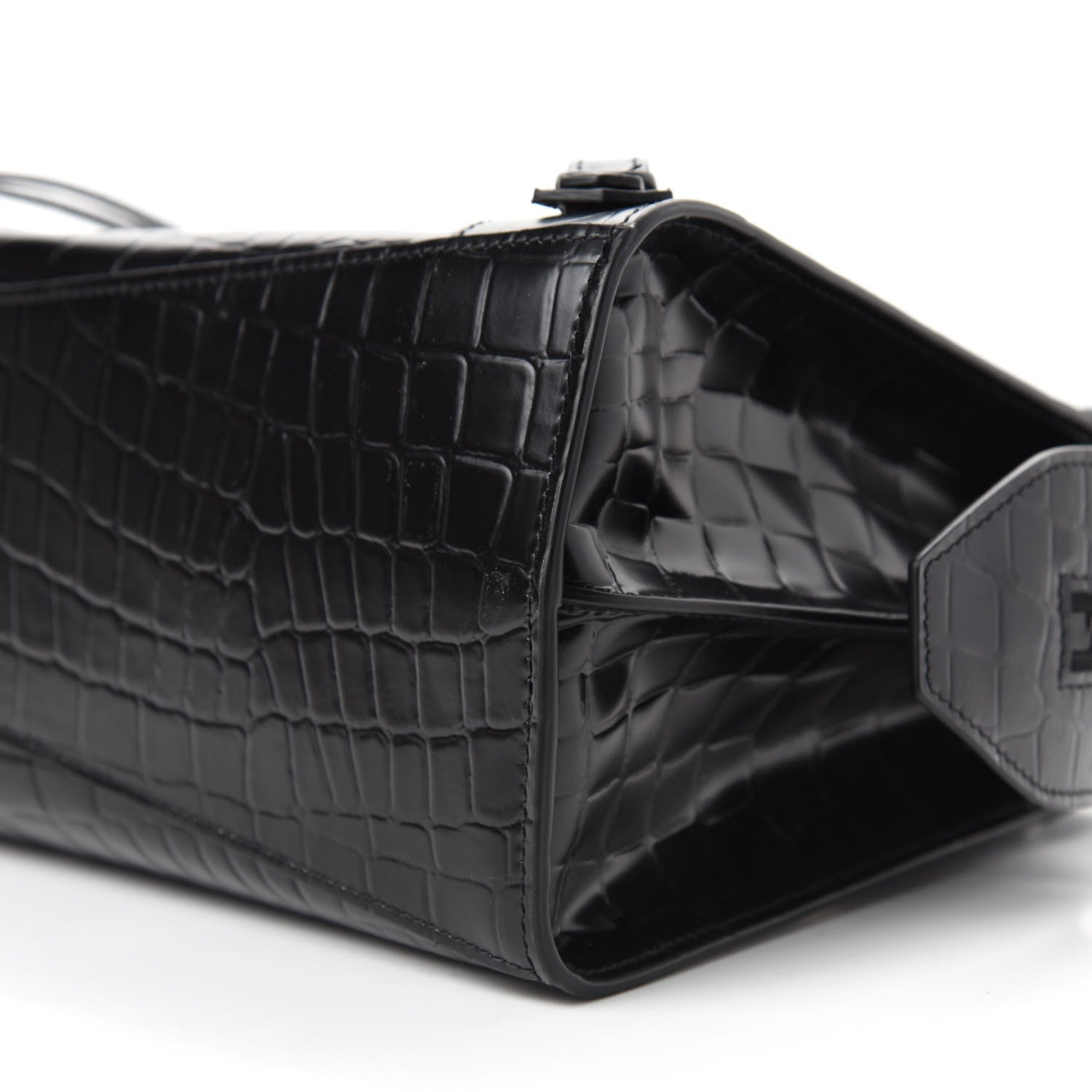 Balenciaga Semi Shiny Calfskin Crocodile Embossed Neo Classic Black Hardware S City Black 8 of 12