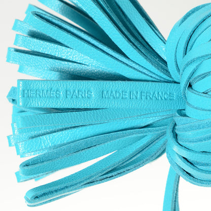 Hermes Lambskin Carmen Tassel Key Holder Bleu Azteque 3 of 5