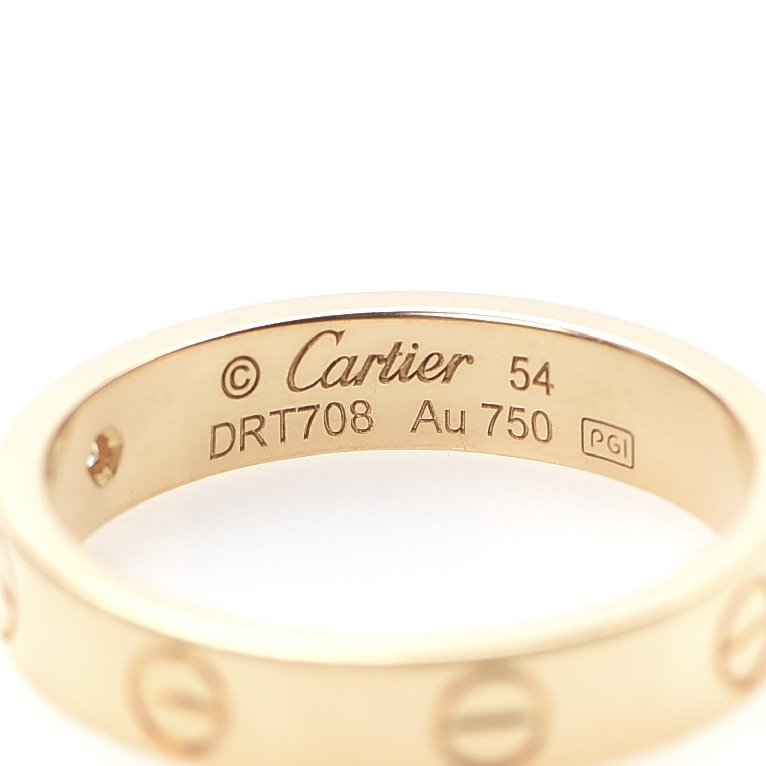 Cartier 18K Yellow Gold Diamond 4mm LOVE Wedding Band Ring 54 6.75 4 of 4