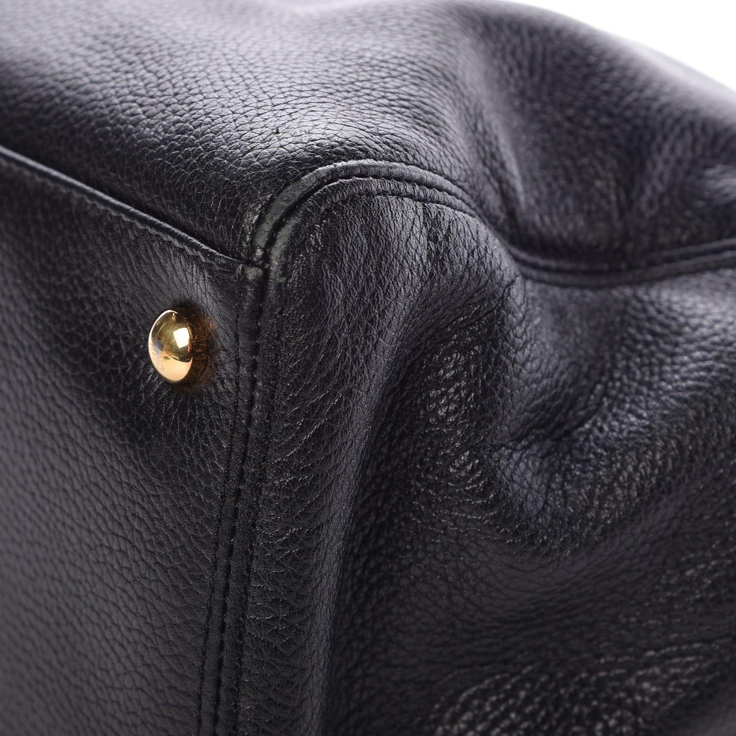 Calfskin Cerf Executive Shopper Tote Black