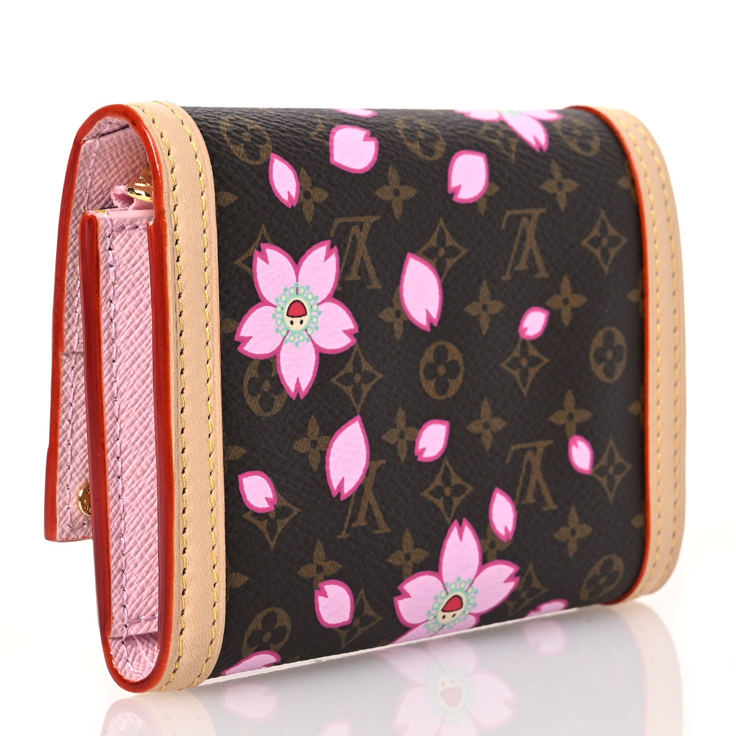 Louis Vuitton LV X TM Monogram Cherry Blossom Victorine Wallet Sakura Brown 3 of 10